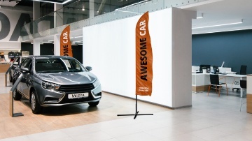 Vlaggen voor autoshowroom